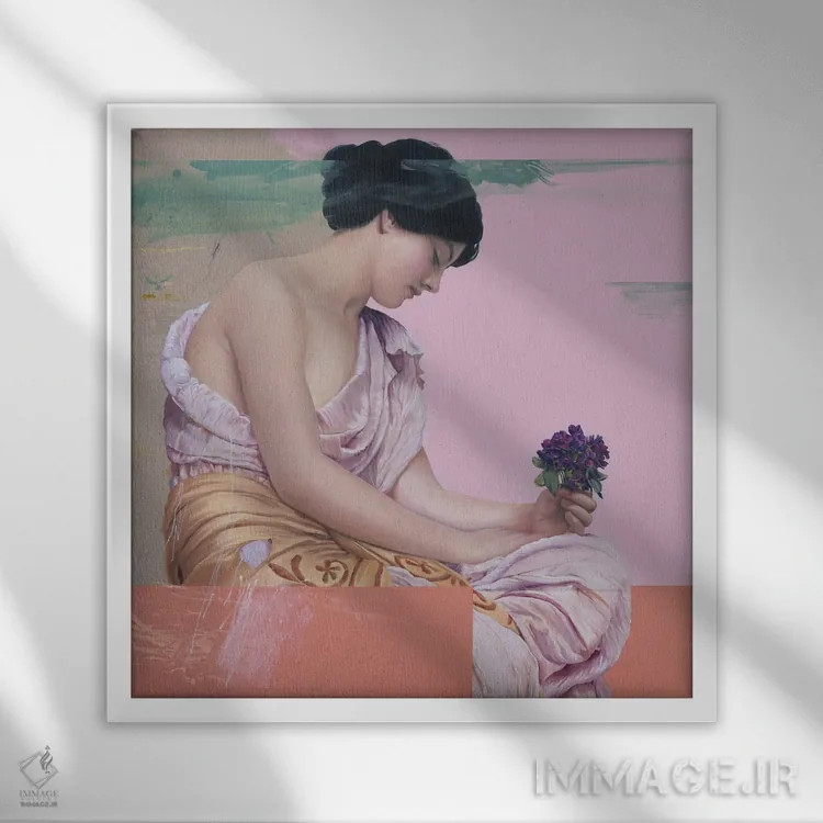 تابلو بنفشه اثر آنیا ولفینگ - نمای قابدار سفید