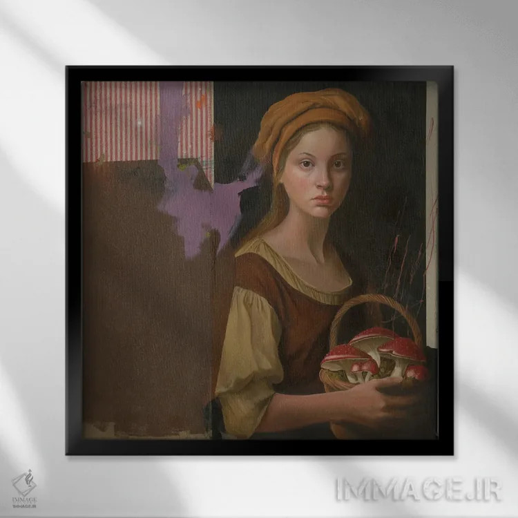 تابلو دختر باهوش اثر آنیا ولفینگ - نمای قابدار مشکی