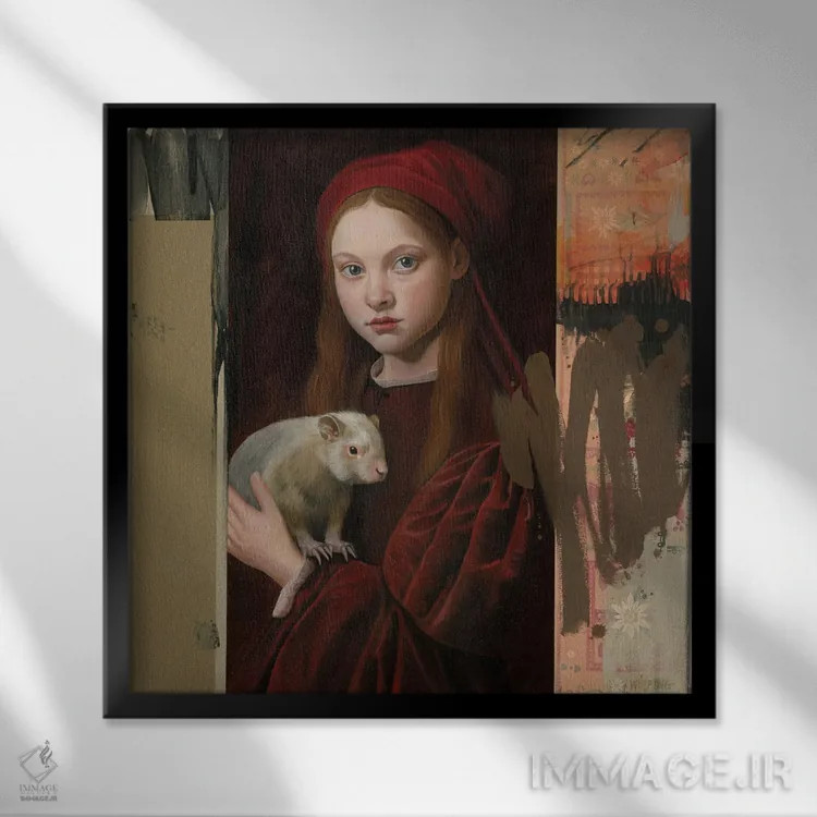 تابلو آن چیزی از حیاط پشتی اثر آنیا ولفینگ - نمای قابدار مشکی