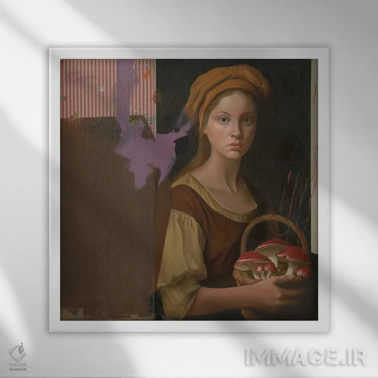 تابلو دختر باهوش اثر آنیا ولفینگ - نمای قابدار سفید