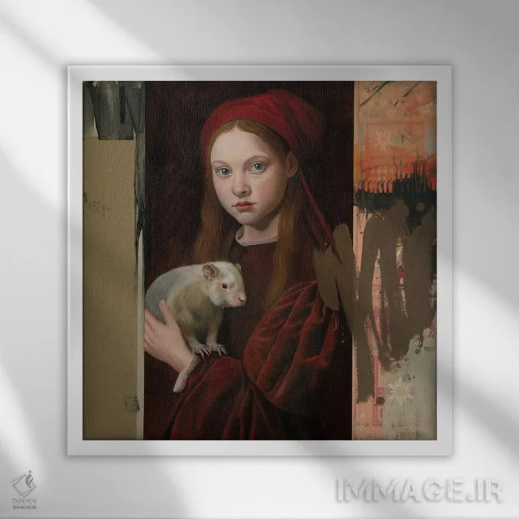 تابلو آن چیزی از حیاط پشتی اثر آنیا ولفینگ - نمای قابدار سفید