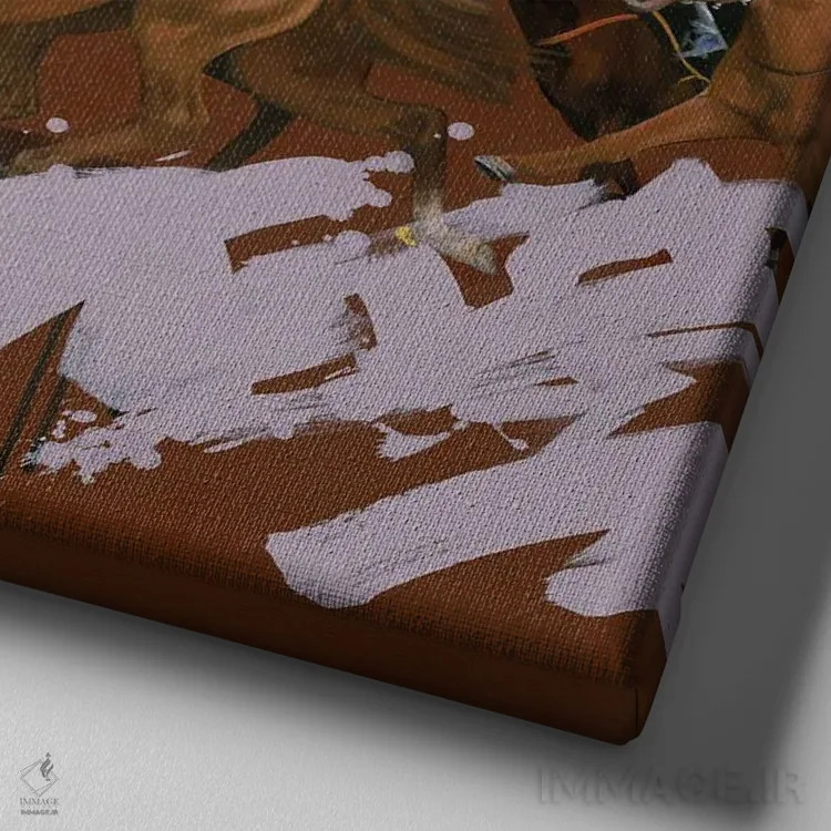 تابلو مسابقه اسبدوانی II اثر آنیا ولفینگ - نمای نزدیک بافت بوم