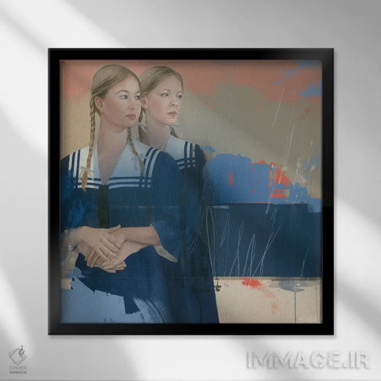 تابلو فرانزی و فریدا اثر آنیا ولفینگ - نمای قابدار مشکی