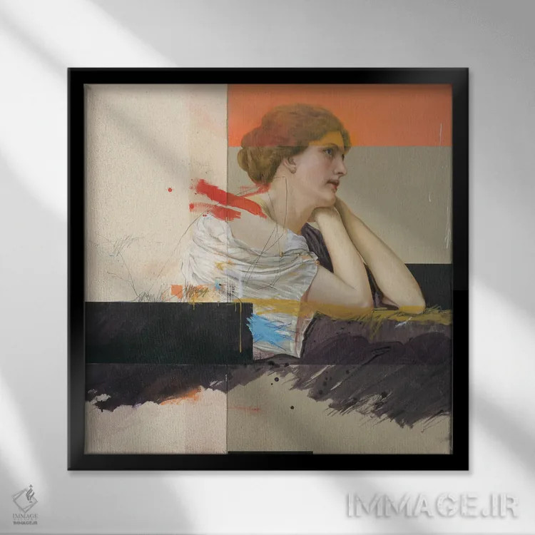 تابلو دل و جان پس از خداپرستی اثر آنیا ولفینگ - نمای قابدار مشکی