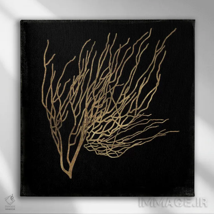 تابلو مرجان طلایی II اثر ایمی ویلسون - نمای روبهرو روی دیوار