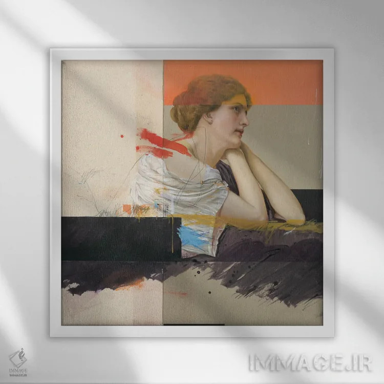 تابلو دل و جان پس از خداپرستی اثر آنیا ولفینگ - نمای قابدار سفید