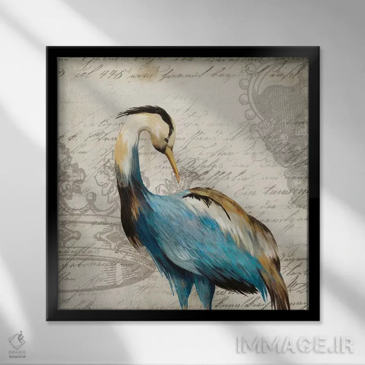 تابلو حواصیل I اثر ایمی ویلسون - نمای قابدار مشکی