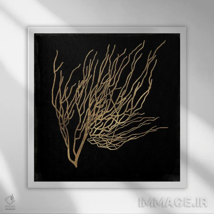 تابلو مرجان طلایی II اثر ایمی ویلسون - نمای قابدار سفید