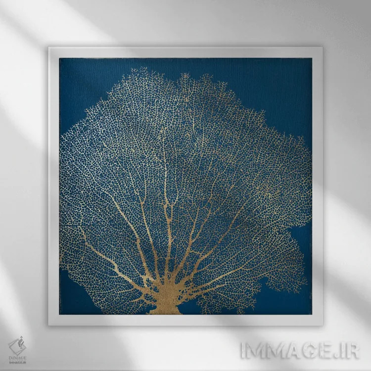 تابلو مرجان طلایی III اثر ایمی ویلسون - نمای قابدار سفید