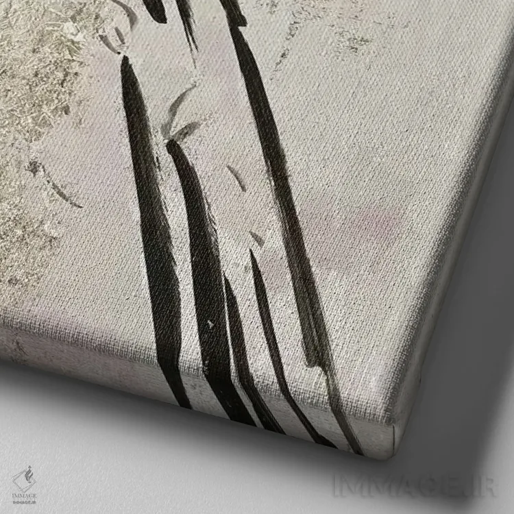 تابلو لباس با خطوط مشخص اثر ایمی ویلسون - نمای نزدیک بافت بوم