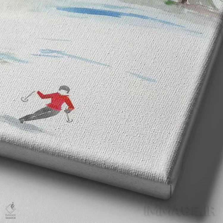 تابلو کوهستان آبی I اثر ایمی ویلسون - نمای نزدیک بافت بوم