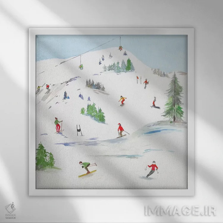 تابلو کوهستان آبی I اثر ایمی ویلسون - نمای قابدار سفید