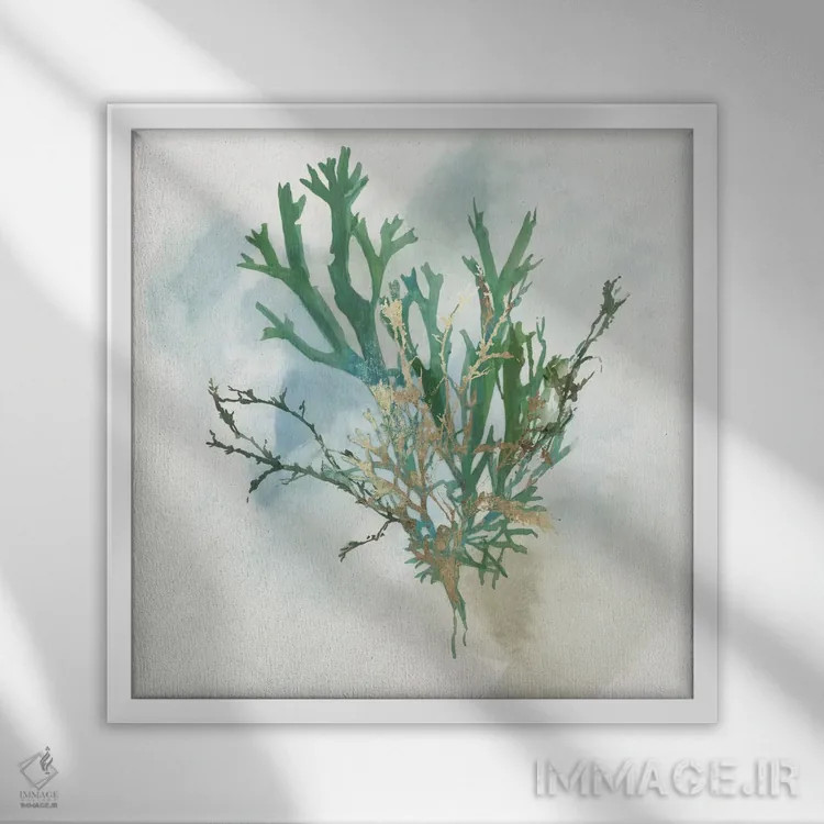 تابلو مرجان سبز I اثر ایمی ویلسون - نمای قابدار سفید