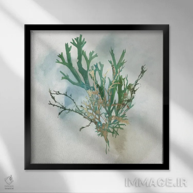 تابلو مرجان سبز I اثر ایمی ویلسون - نمای قابدار مشکی