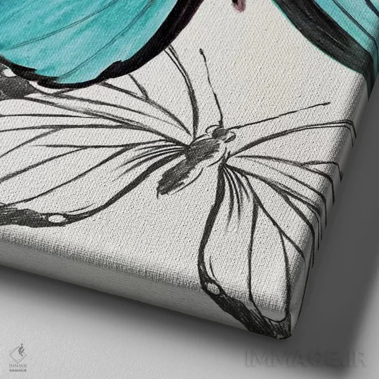 تابلو پروانههای شهریار (مونارک) اثر ایمی ویلسون - نمای نزدیک بافت بوم