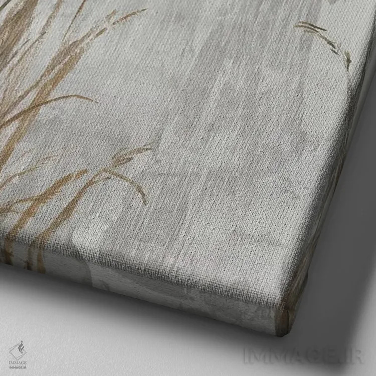 تابلو حواصیل در نیزار اثر ایمی ویلسون - نمای نزدیک بافت بوم