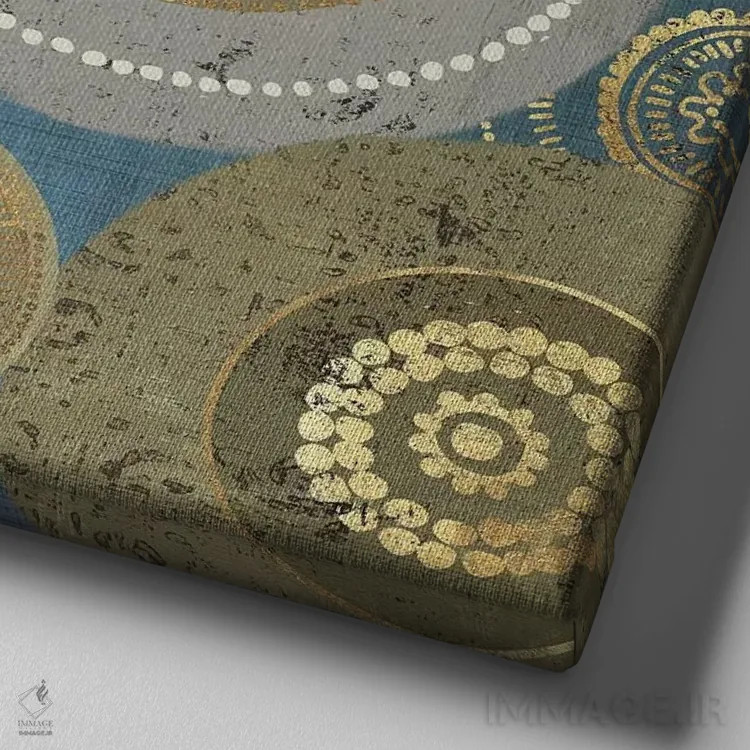 تابلو نقطهچین بومی I (هنر بومی استرالیا) اثر ایمی ویلسون - نمای نزدیک بافت بوم