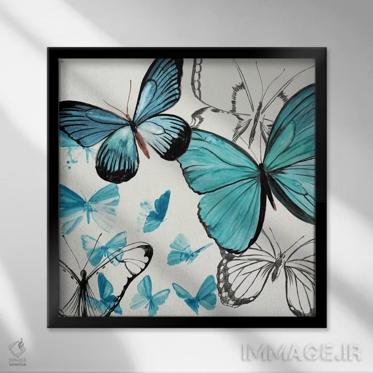 تابلو پروانههای شهریار (مونارک) اثر ایمی ویلسون - نمای قابدار مشکی