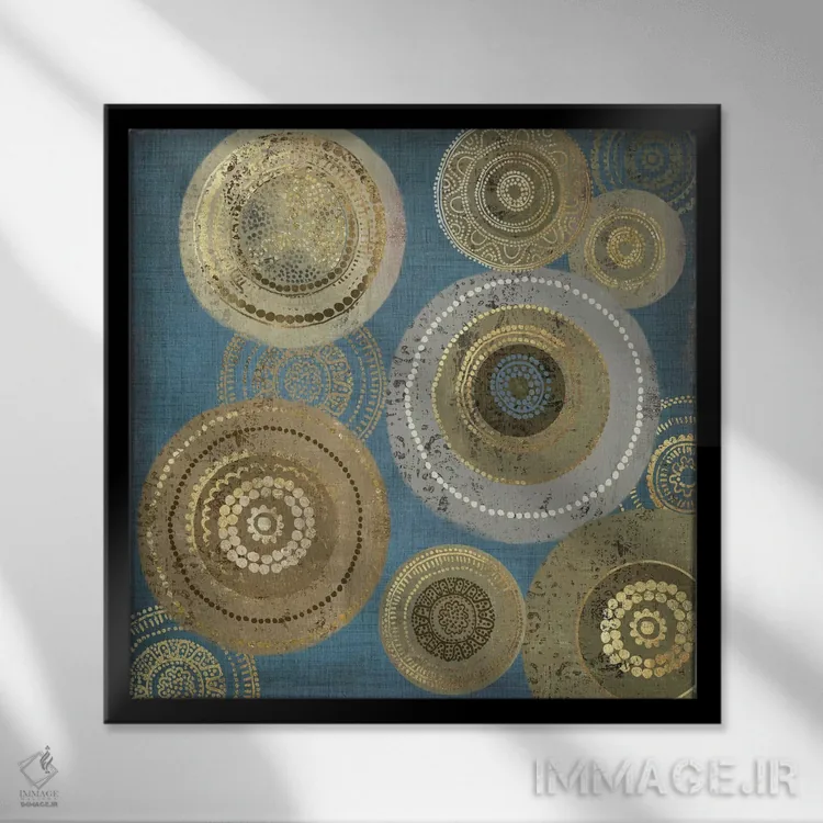 تابلو نقطهچین بومی I (هنر بومی استرالیا) اثر ایمی ویلسون - نمای قابدار مشکی