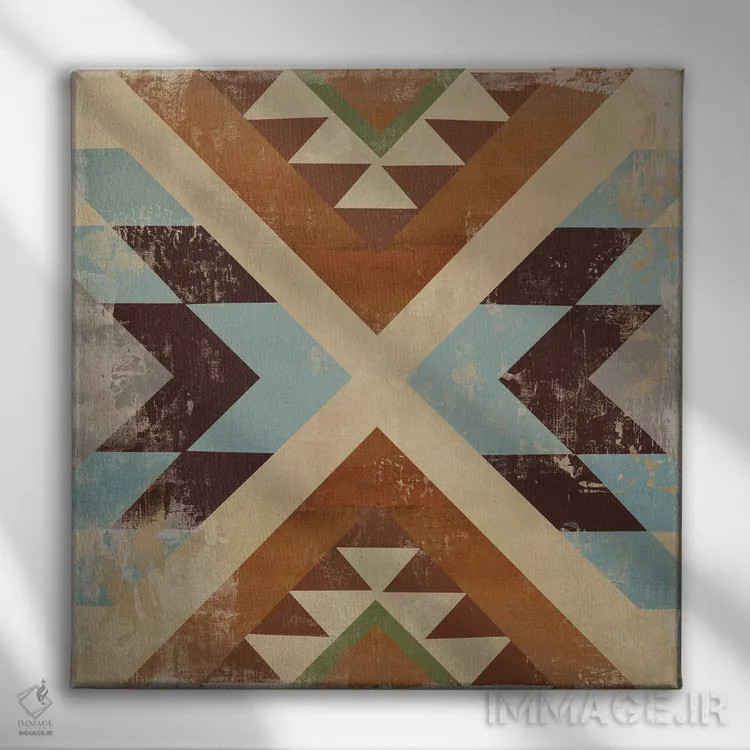 تابلو کاشی ناواهو I (بومیان آمریکا) اثر ایمی ویلسون - نمای روبهرو روی دیوار