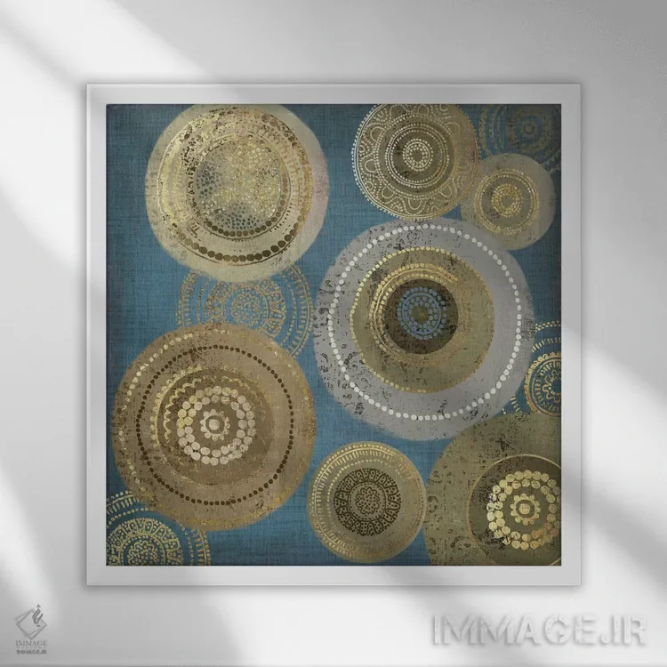 تابلو نقطهچین بومی I (هنر بومی استرالیا) اثر ایمی ویلسون - نمای قابدار سفید