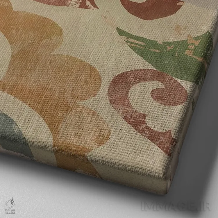 تابلو کاشی گرم I اثر ایمی ویلسون - نمای نزدیک بافت بوم