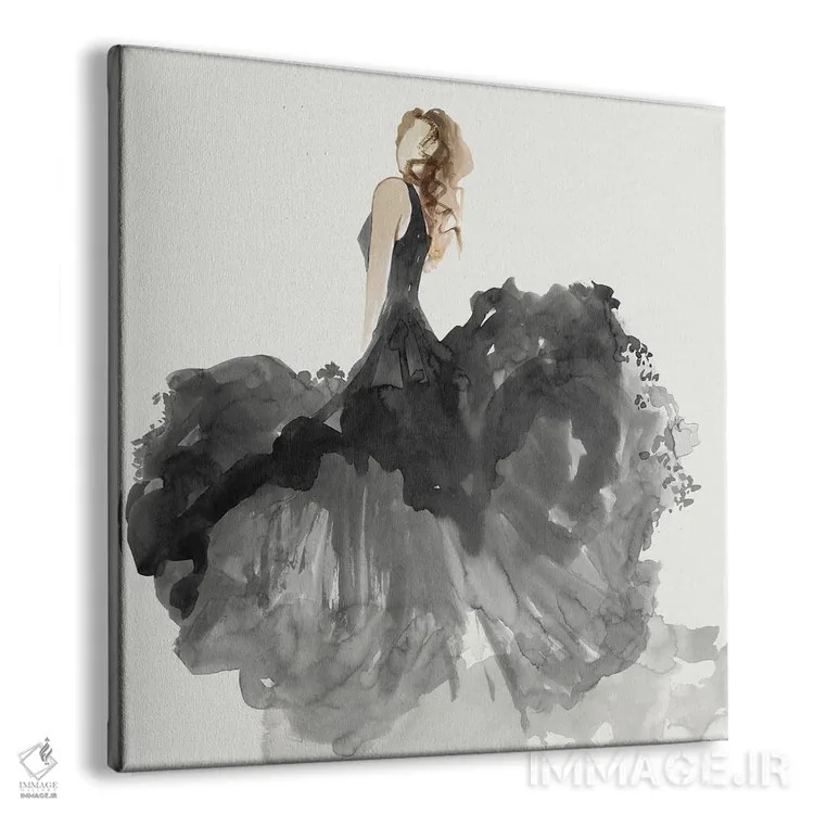 تابلو زن با لباس مشکی II اثر ایمی ویلسون - نمای پرسپکتیو محصول