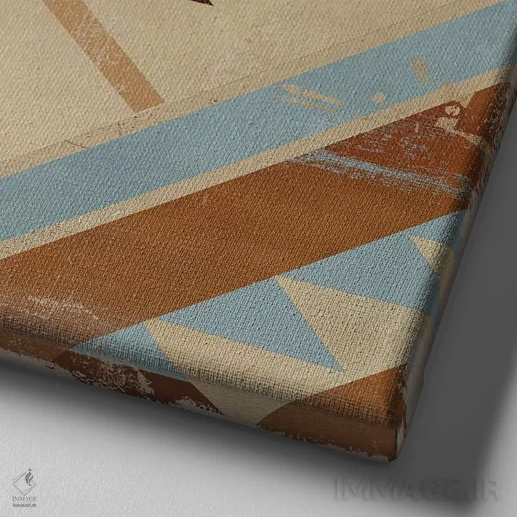 تابلو کاشی ناواهو II (بومیان آمریکا) اثر ایمی ویلسون - نمای نزدیک بافت بوم