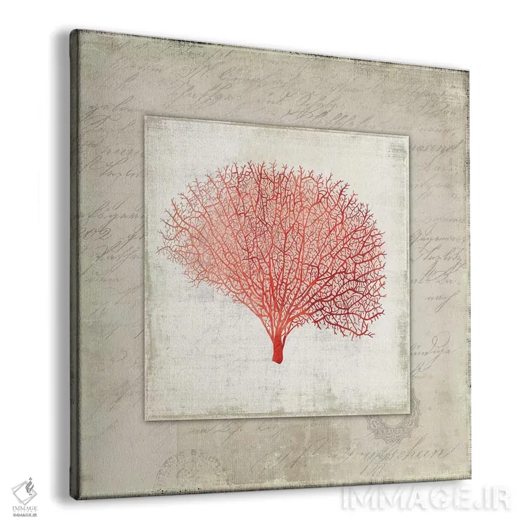 تابلو کتان مرجانی II اثر ایمی ویلسون - نمای پرسپکتیو محصول