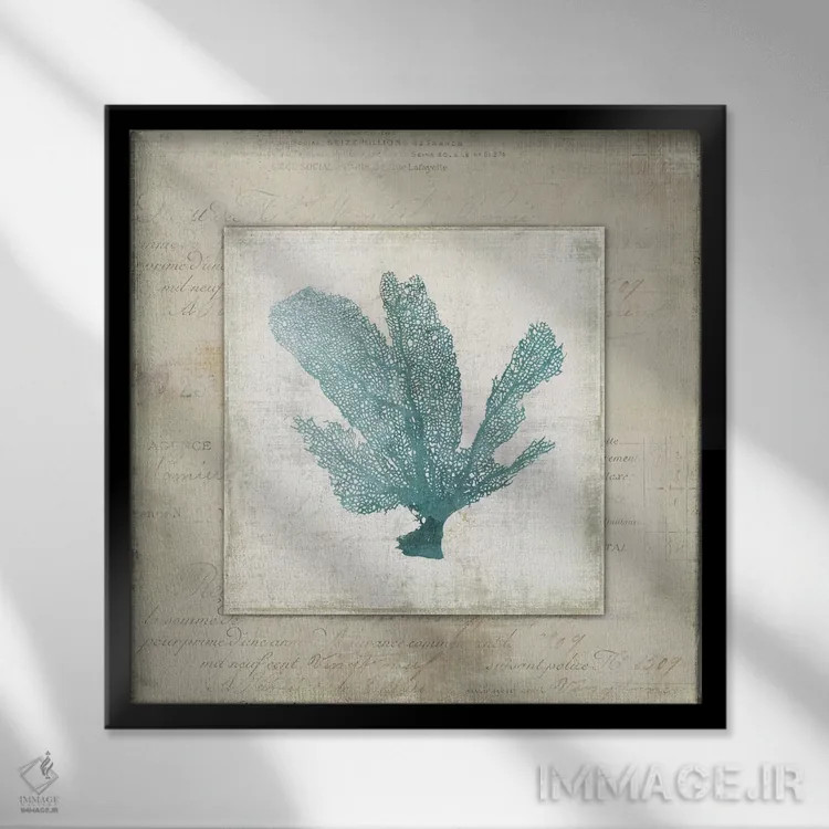 تابلو مرجان چمبری I (نوعی پارچه) اثر ایمی ویلسون - نمای قابدار مشکی