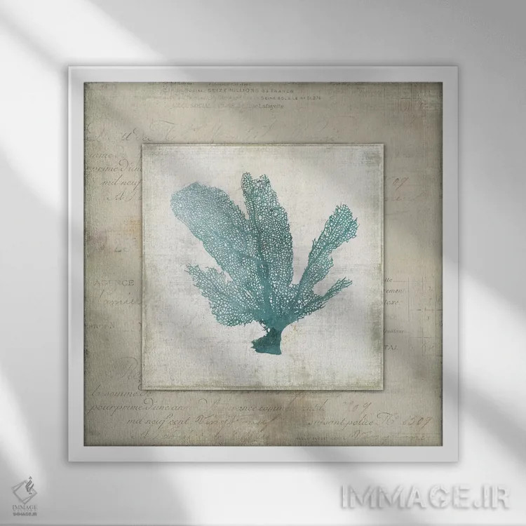 تابلو مرجان چمبری I (نوعی پارچه) اثر ایمی ویلسون - نمای قابدار سفید