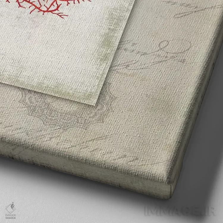 تابلو کتان مرجانی II اثر ایمی ویلسون - نمای نزدیک بافت بوم