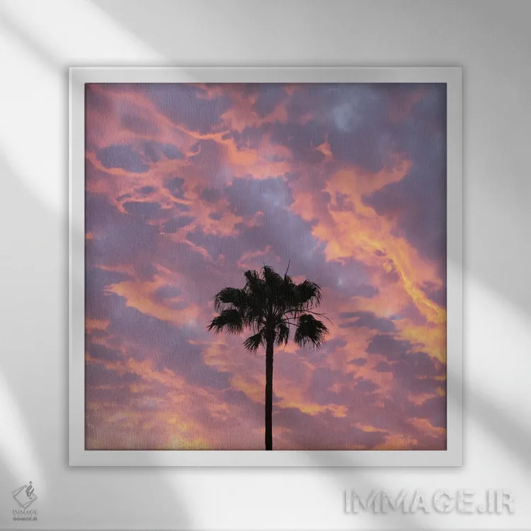 تابلو نخل بهشتی اثر اندرو لِوِر - نمای قابدار سفید