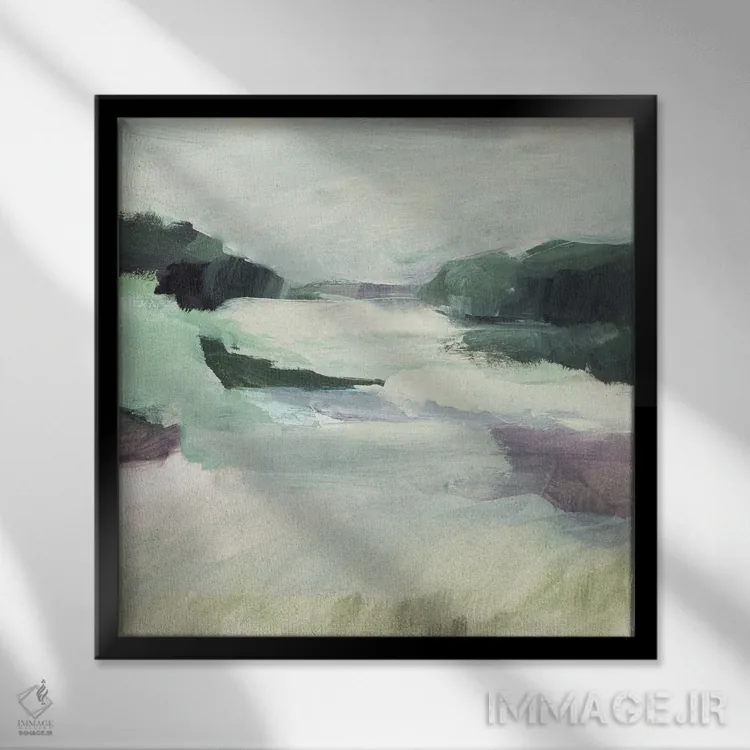 تابلو مه روستایی II اثر آنی وارن - نمای قابدار مشکی