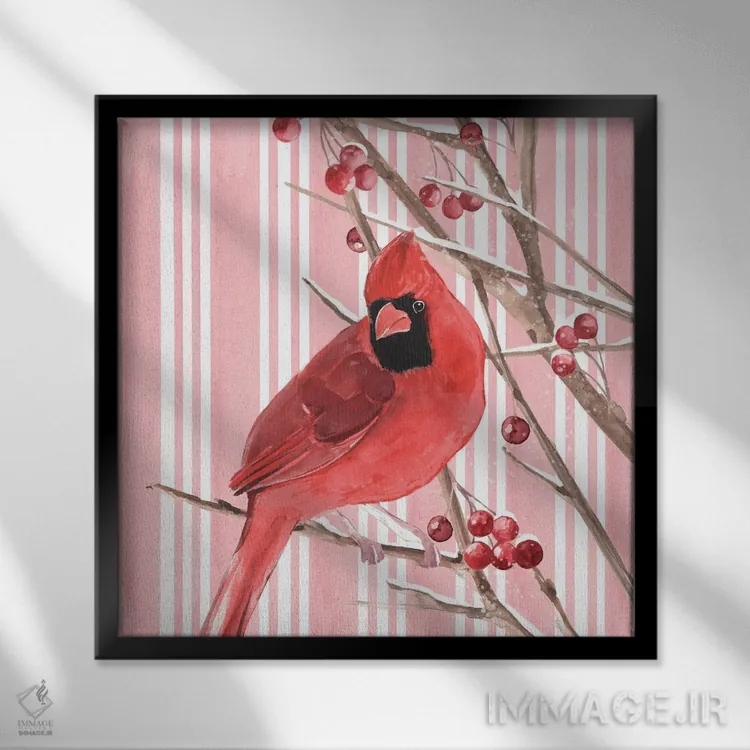 تابلو کارباورال زمستانی I (پرنده) اثر آنی وارن - نمای قابدار مشکی