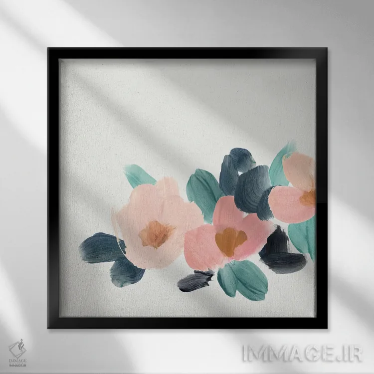 تابلو گلبرگهای قلمخورده II اثر آنی وارن - نمای قابدار مشکی