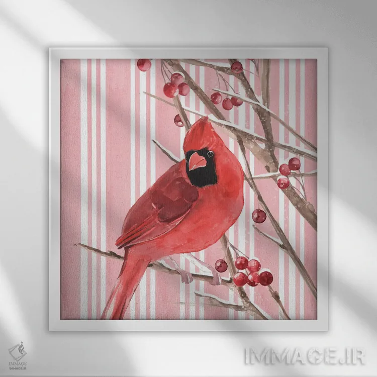 تابلو کارباورال زمستانی I (پرنده) اثر آنی وارن - نمای قابدار سفید