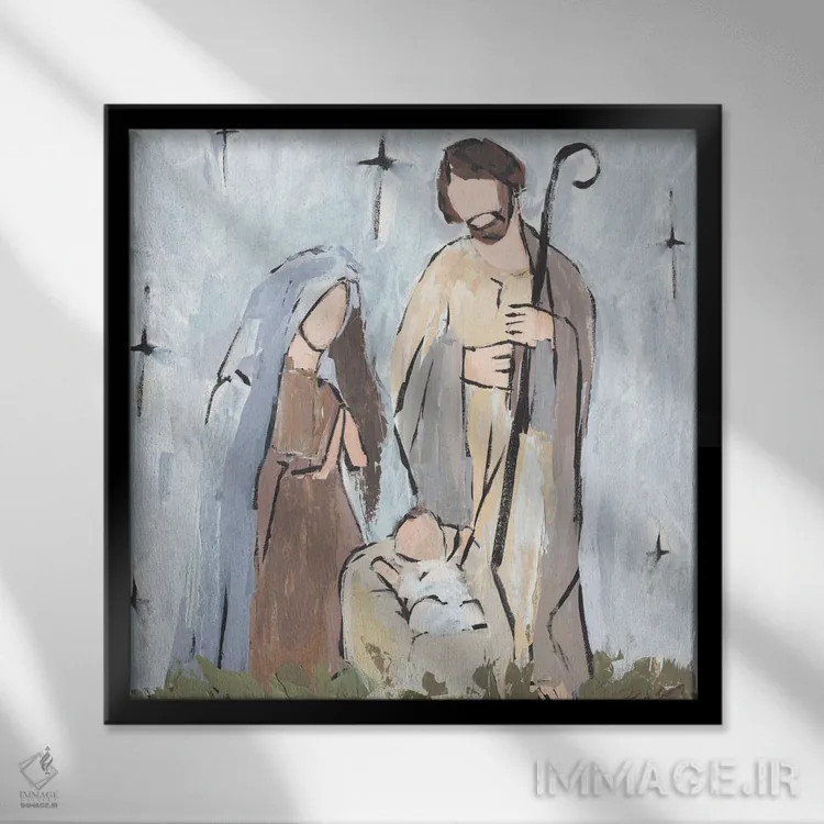 تابلو تولد ستارهای II اثر آنی وارن - نمای قابدار مشکی