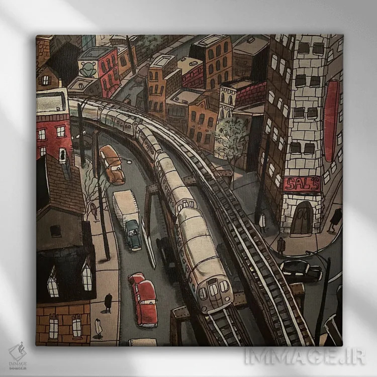 تابلو دور حلقه اثر آرون ووتن - نمای روبهرو روی دیوار