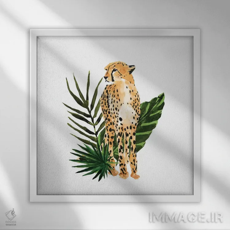 تابلو چشمانداز یوزپلنگ I اثر آنی وارن - نمای قابدار سفید