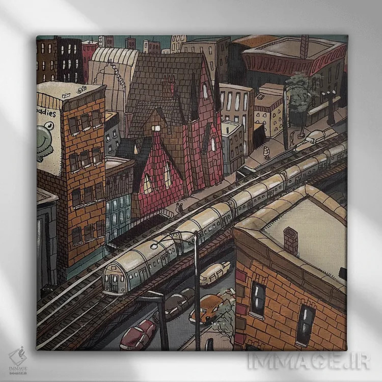 تابلو در جنوب شهر اثر آرون ووتن - نمای روبهرو روی دیوار