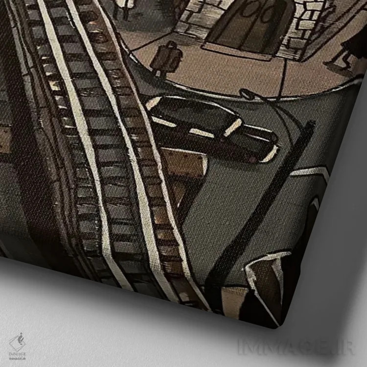 تابلو دور حلقه اثر آرون ووتن - نمای نزدیک بافت بوم