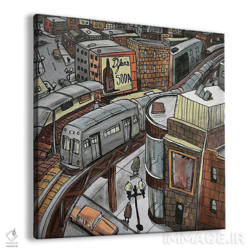 تابلو خط قهوهای (مترو/قطار) اثر آرون ووتن - نمای پرسپکتیو محصول