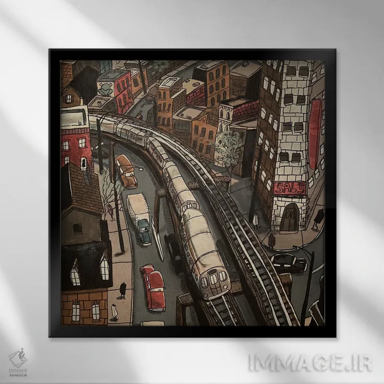 تابلو دور حلقه اثر آرون ووتن - نمای قابدار مشکی