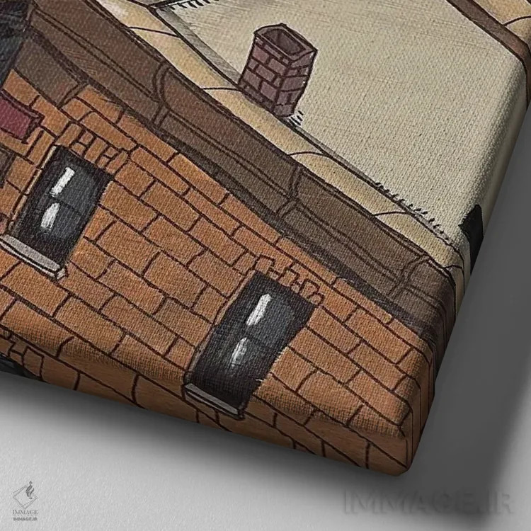 تابلو در جنوب شهر اثر آرون ووتن - نمای نزدیک بافت بوم