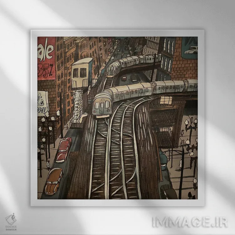 تابلو سر پیچ اثر آرون ووتن - نمای قابدار سفید