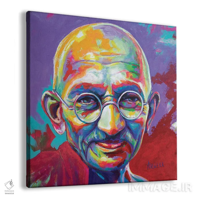 تابلو مهاتما گاندی اثر الکساندرا آندرئیکا - نمای پرسپکتیو محصول