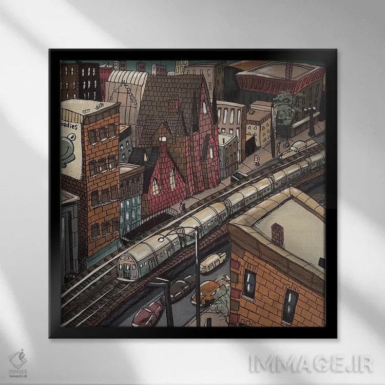 تابلو در جنوب شهر اثر آرون ووتن - نمای قابدار مشکی