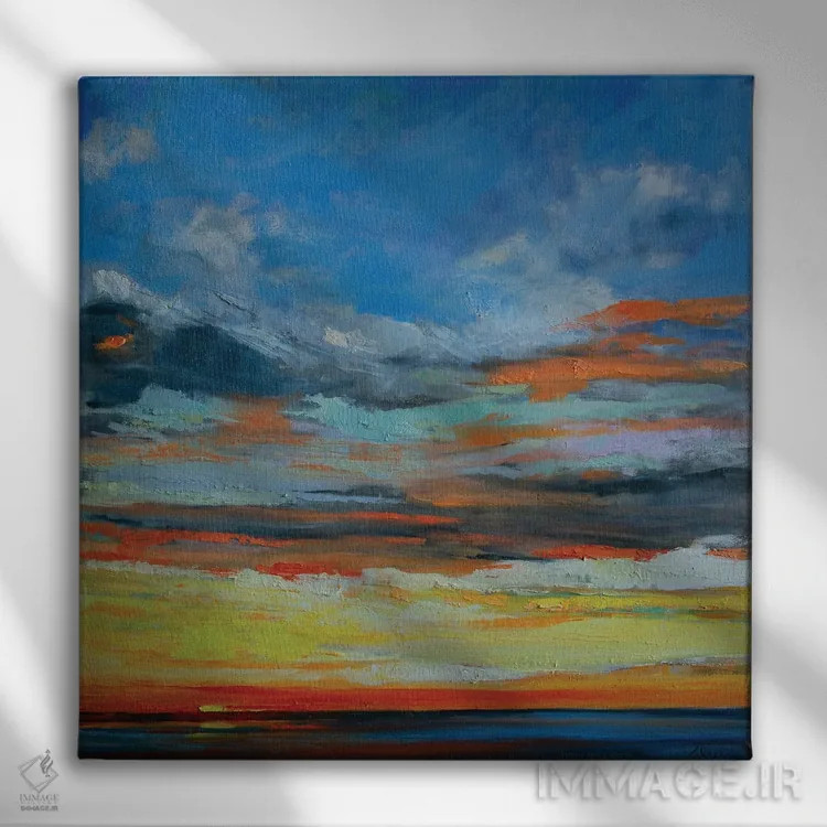 تابلو غروب ساحل هرموسا (کالیفرنیا) اثر الکسی فاین - نمای روبهرو روی دیوار