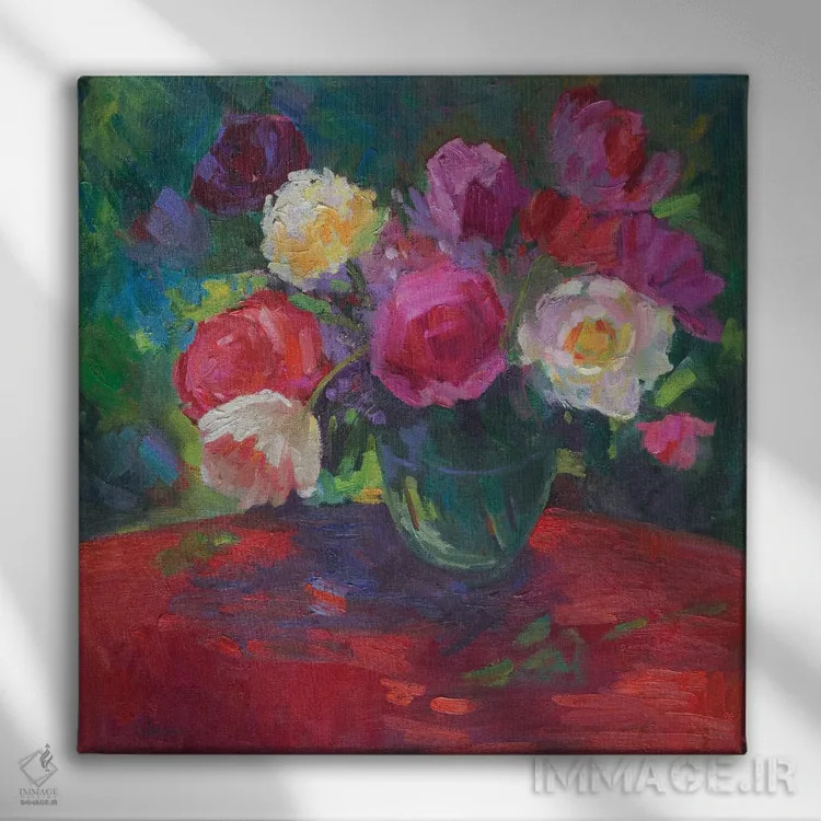 تابلو گلبرگها و شور اثر الکسی فاین - نمای روبهرو روی دیوار